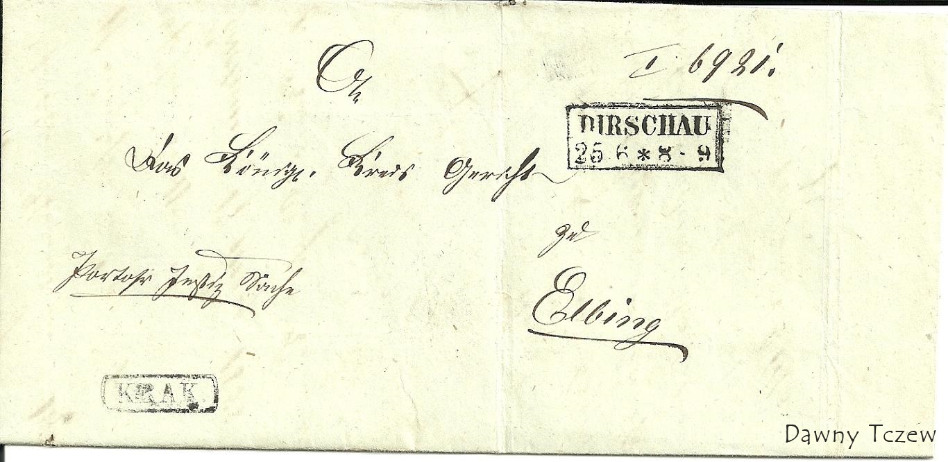 List wysłany z Tczewa do Elbląga w 1858 r..jpg
