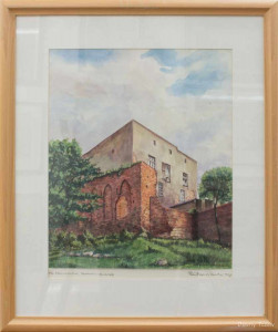 &quot;Stadtmauer&quot;<br />Akwarela 41 cm x 39 cm z 1974 roku.