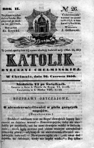 Katolik Dyecezyi Chełmińskiej 1850.06.26 nr 26