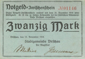 Dirschau Stadt 20 Mark 1918 sehr l. gebr. (leicht Klebereste Rs.) 2 Unterschr.jpg