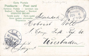 DR Bahnpostkarte Dirschau - Königsberg Ostpreußen Zug 6 von 1904.jpg