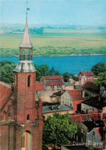 Tczew Dirschau Westpreussen PL Fragment miasta z lewej wieza gotyckiego kosciola (1).jpg