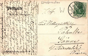 GRUSS AUS WESTPREUSSEN DIRSCHAU KAISERLICHES POST GEBÄUDE AUSSEN ANSICHT 1908 (2).jpg