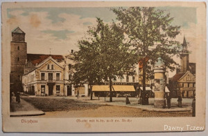 Pocztówka Tczew. Dirschau. Rynek Kościół Plac Generała Józefa Hallera 1920.jpg
