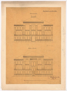 Realschule, Dirschau Aufriss Vorderseite, Aufriss Rückseite.jpg