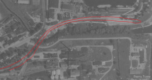 Bocznica PBW na zdjęciu lotniczym z 9 września 1977 r.